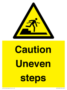 Caution Uneven steps